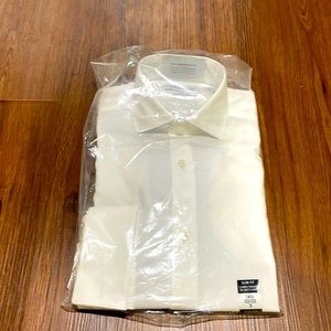 Mens Calvin Klein Steel + Slim Fit Herringbone Dress shirt small white